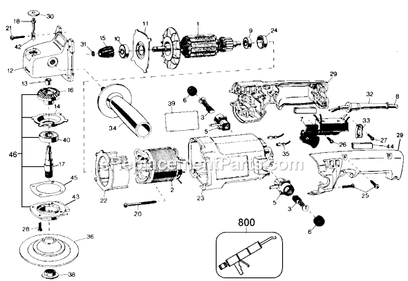 Page A Diagram and Parts List for 6112-90 Type 100 Black and Decker Sander Polisher